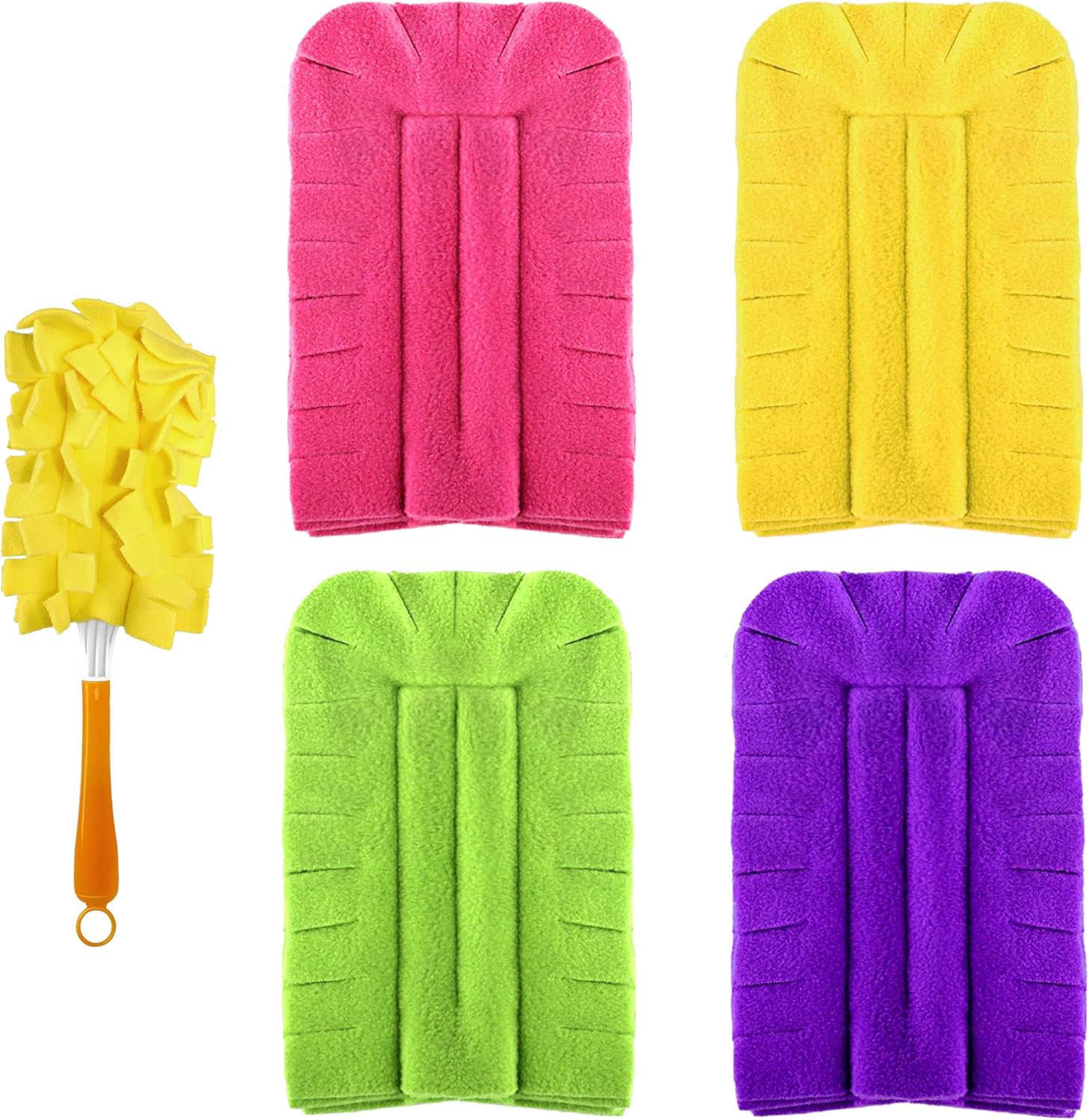 Reusable Duster Refill Compitable with Swiffer Duster - Washable Heavy Duty Dusters Refills 360 for Swiffer Duster Handle & Super Extender Handle, 4 Pack
