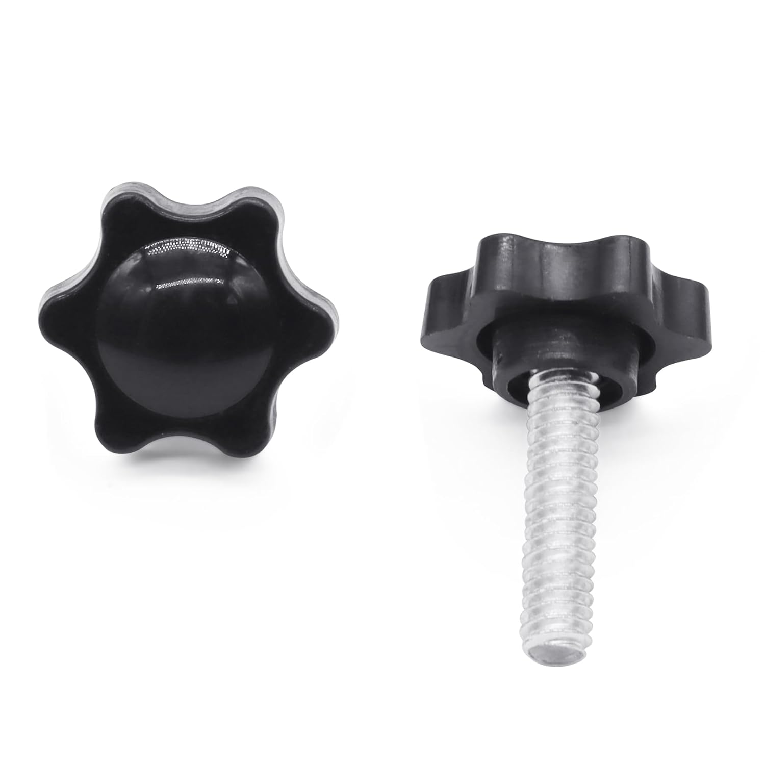 Xadnitu 10 Pieces 1/4''-20-1'' Thread Knob Plastic Star Shaped Nut Clamping Male Handle Tightening Screw Knobs for Replacing Umbrella Base