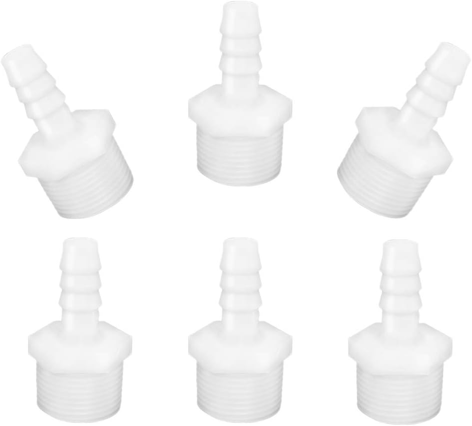 Plastic Hose Barb Fittings 1/2" Barb X 1/2" NPT Male Thread Adapter Connector Pipe Fittings pack of 6