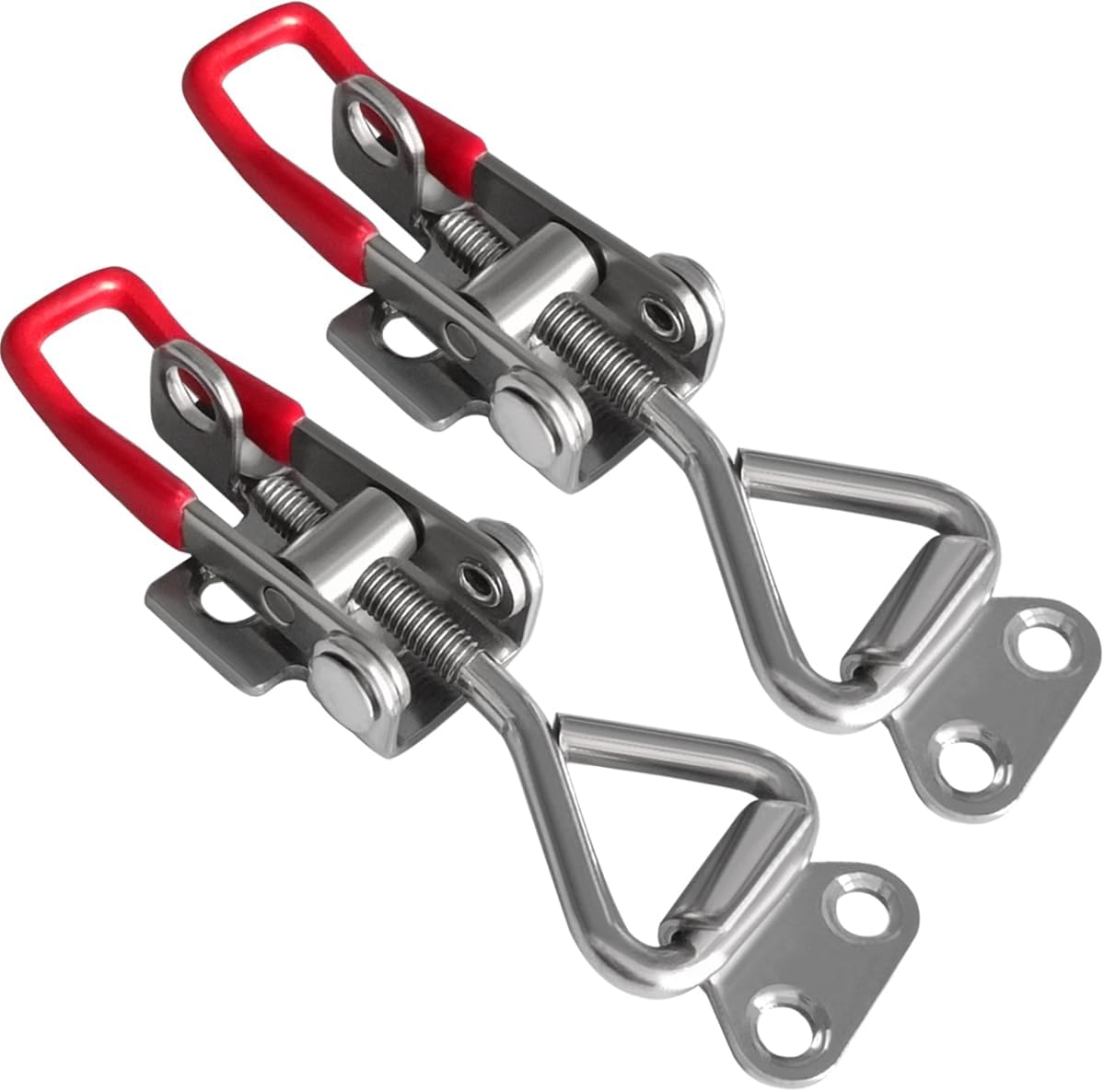 Toggle Latch Clamp 4001 with Lock Hole, 304 Stainless Steel Adjtable Heavy Duty Pull Hasp Latches For Smoker Cabinet Tool Box Case Trunk Door, 330Lbs Holding Capacity 2 Pack