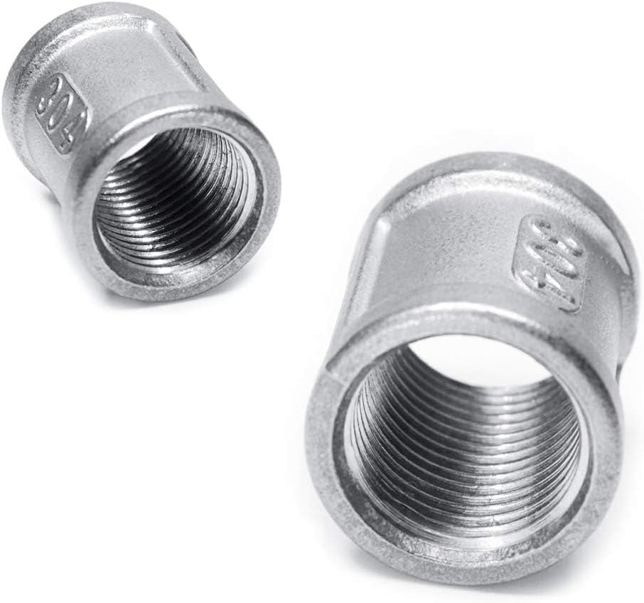 3/4" Female NPT Coupling, 1-1/2" Length Stainless Steel Coupler Cast Pipe Fitting Pack of 2
