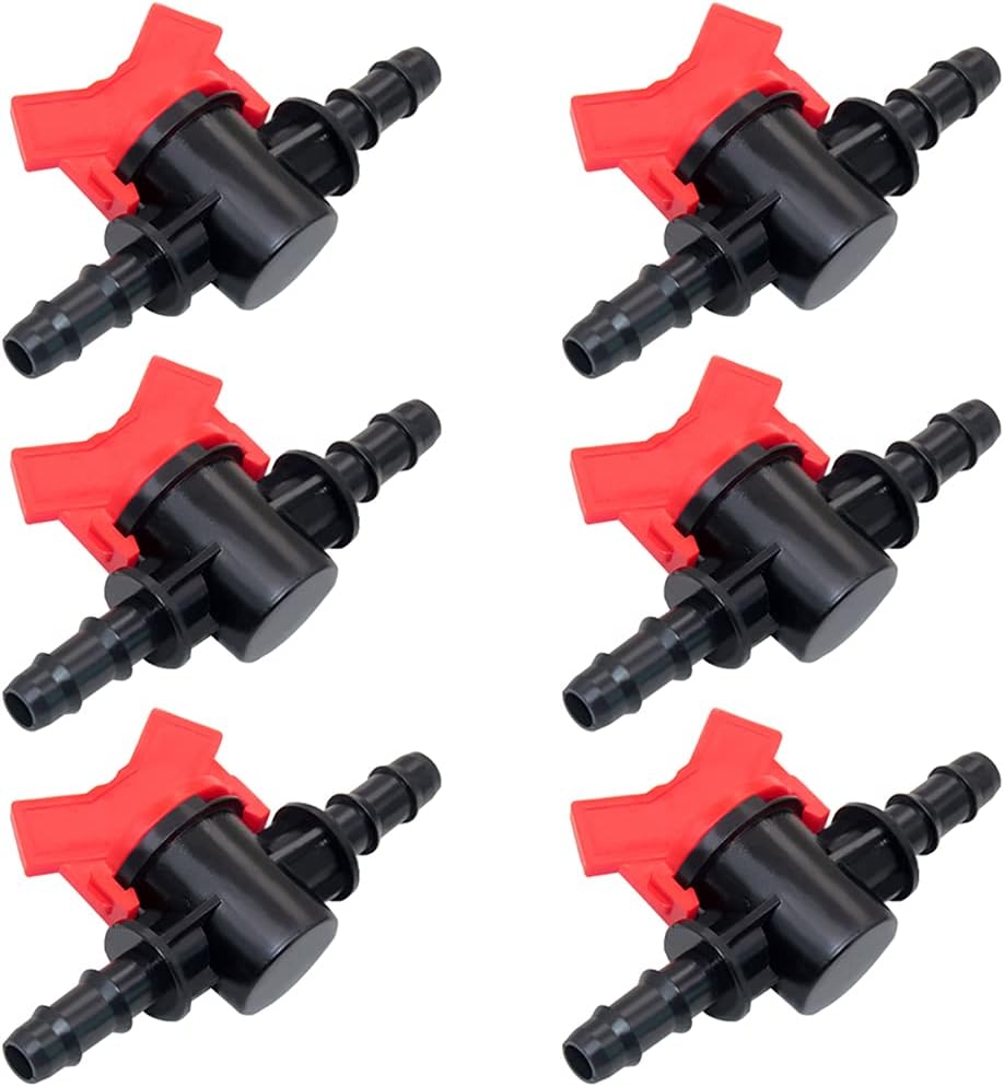 3/4" Drip Irrigation Switch Valve Barbed Ball Valve for Garden Drip Irrigation Aquarium 6 Pcs