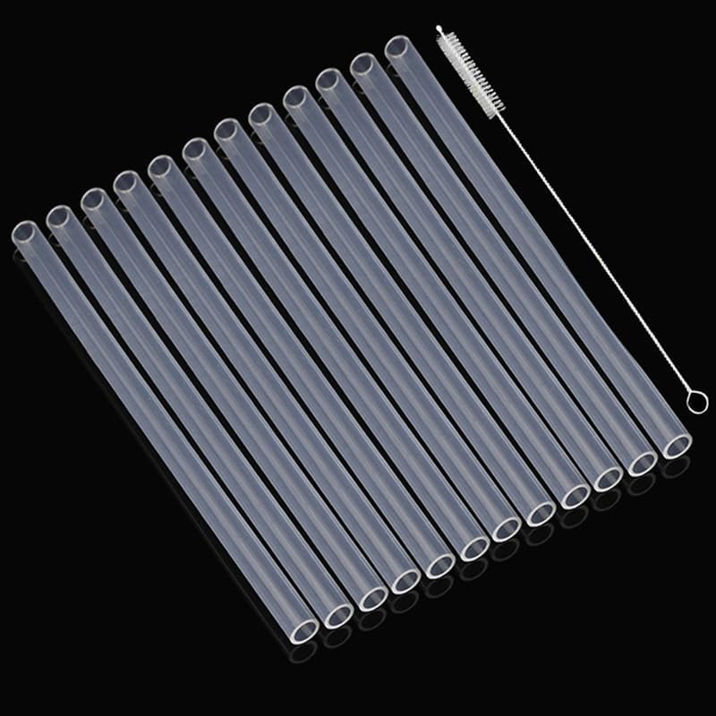 Silicone Replacement Straws for 20 30 40oz Cup, Reable Straws with Cleaning Brh Compatible with 30 40 oz Stanley Tumbler Pack of 12