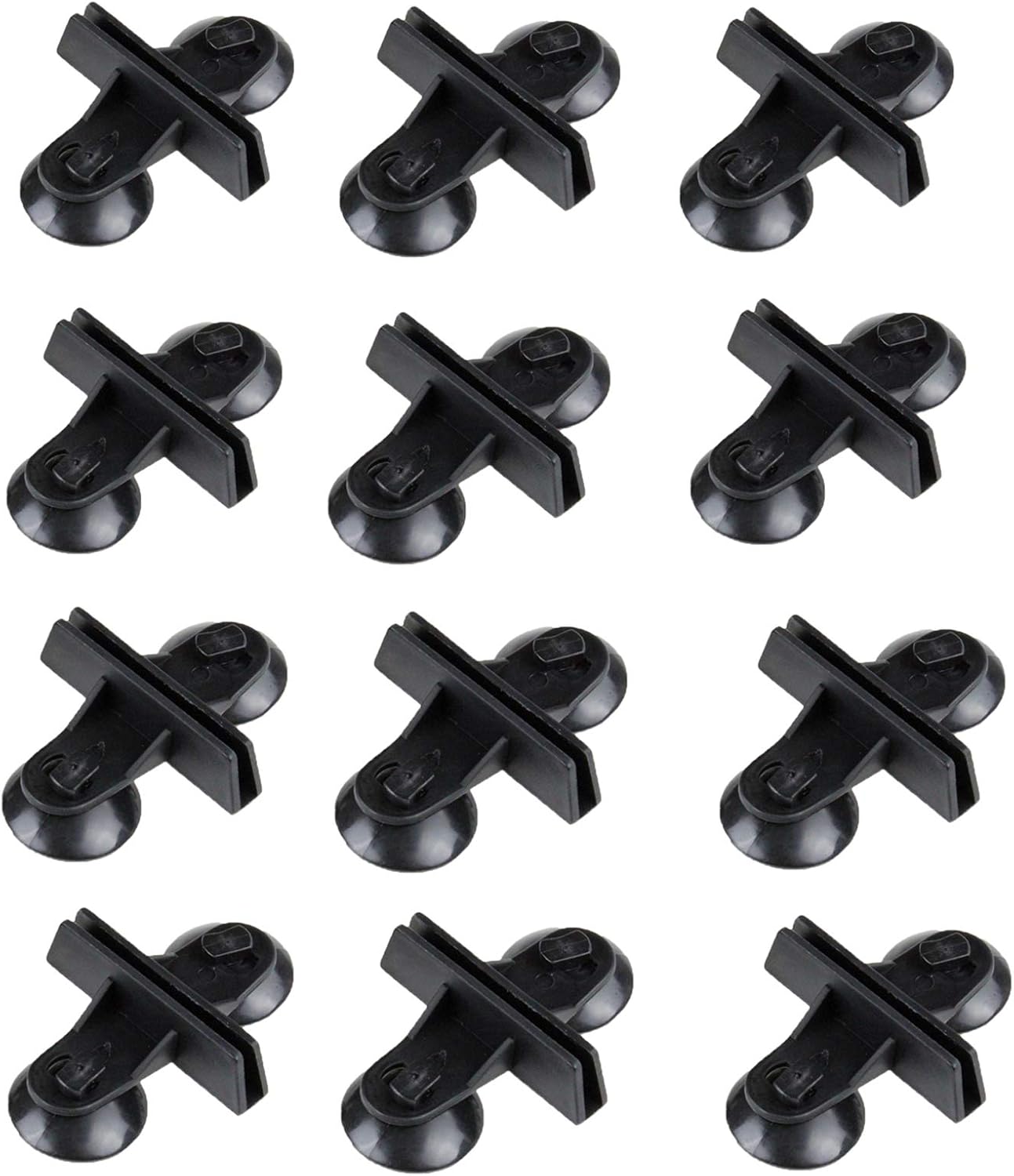 12 Pack Aquarium Divider, Suction Cup Divider Black, Plastic Sheet Isolation Holder for Fish Tank