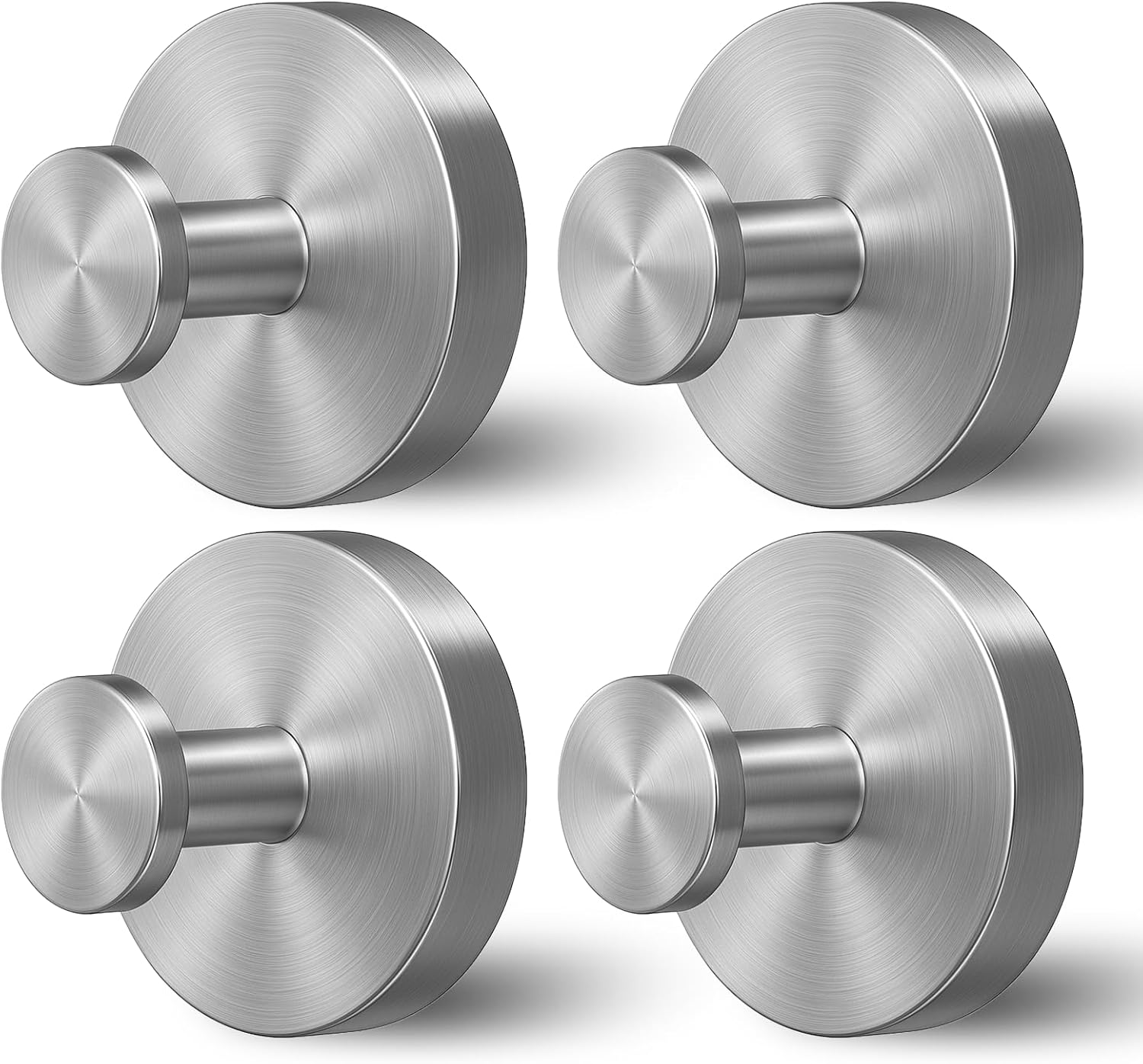 Shower Hooks for Inside Shower,Suction Cup Hooks for Glass Window,Removable Towel Hooks for Bathrooms,4 Packs Silver