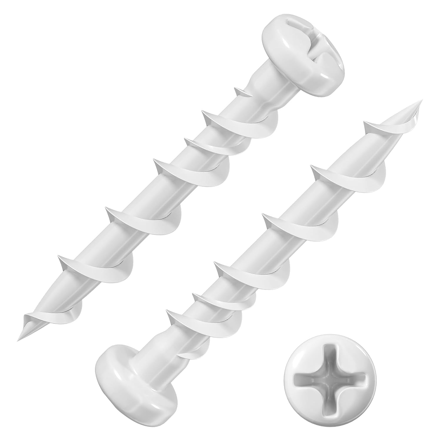 100 pcs Pan Head Drywall Anchors 1-1/4" White Anti Rt Coating, Bolt Anchor, Duty Hollow Wall Anchors