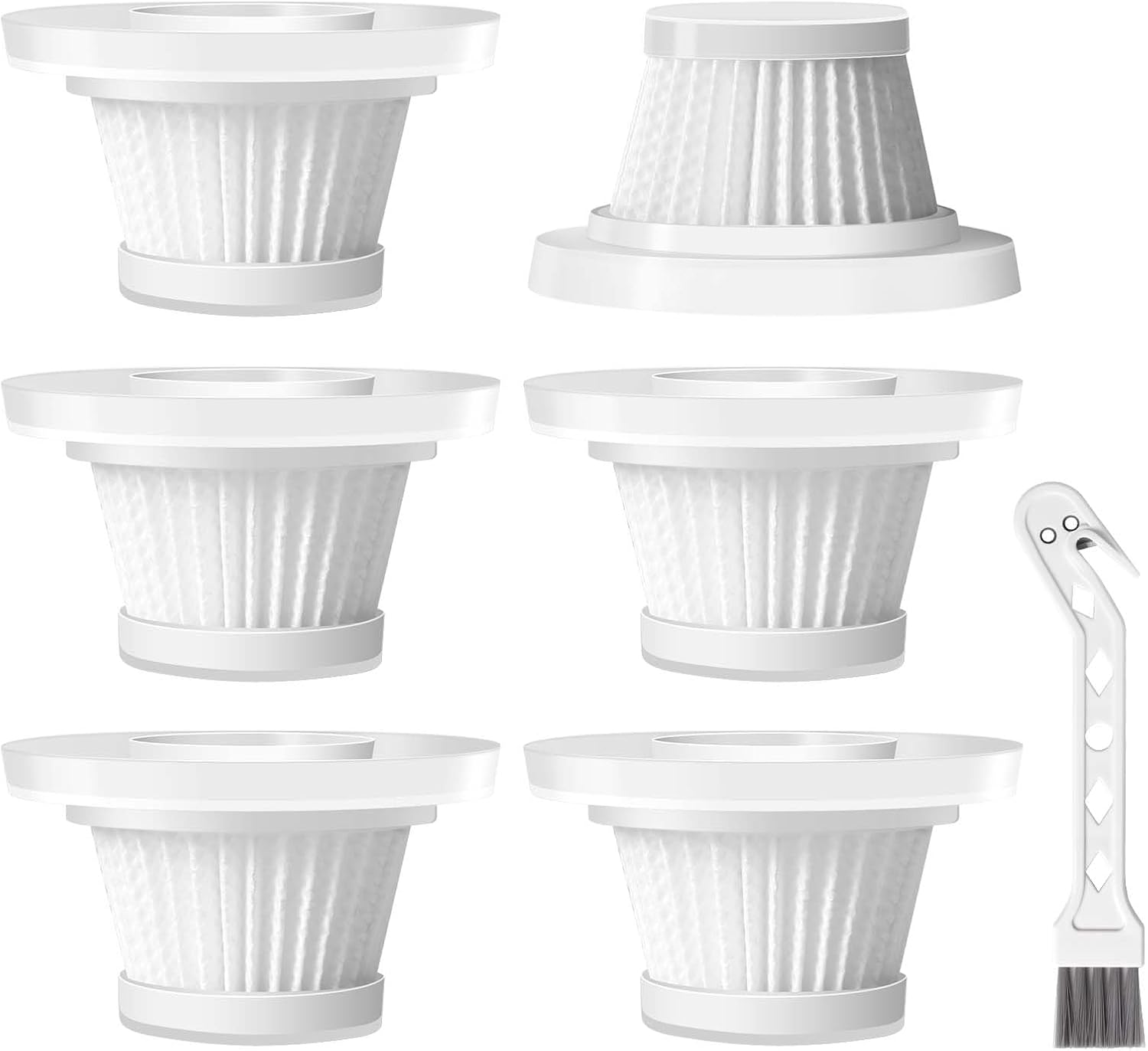 Replacement HEPA Filters Compatible with Horsepower Duck Vacuum Cleaner as Seen on TV, 6-Pack High-Efficiency Filtration, Washable Filters Compatible with Horsepower Duck Handheld Vac as Seen on TV