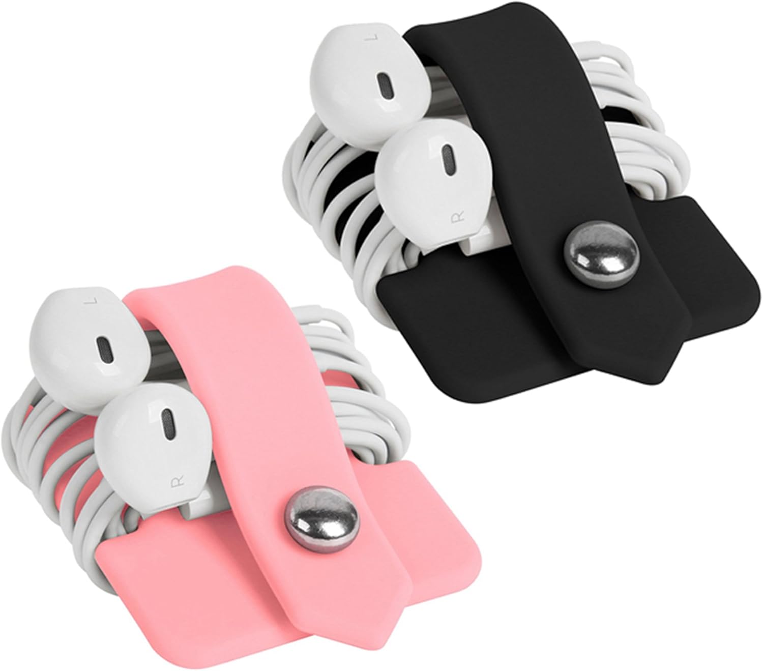 Silicone Earphone Organizer Earphone Wrap Winder Headphone Cord Organizer Wrap Winder Manager/Cable Winder 2 Pieces