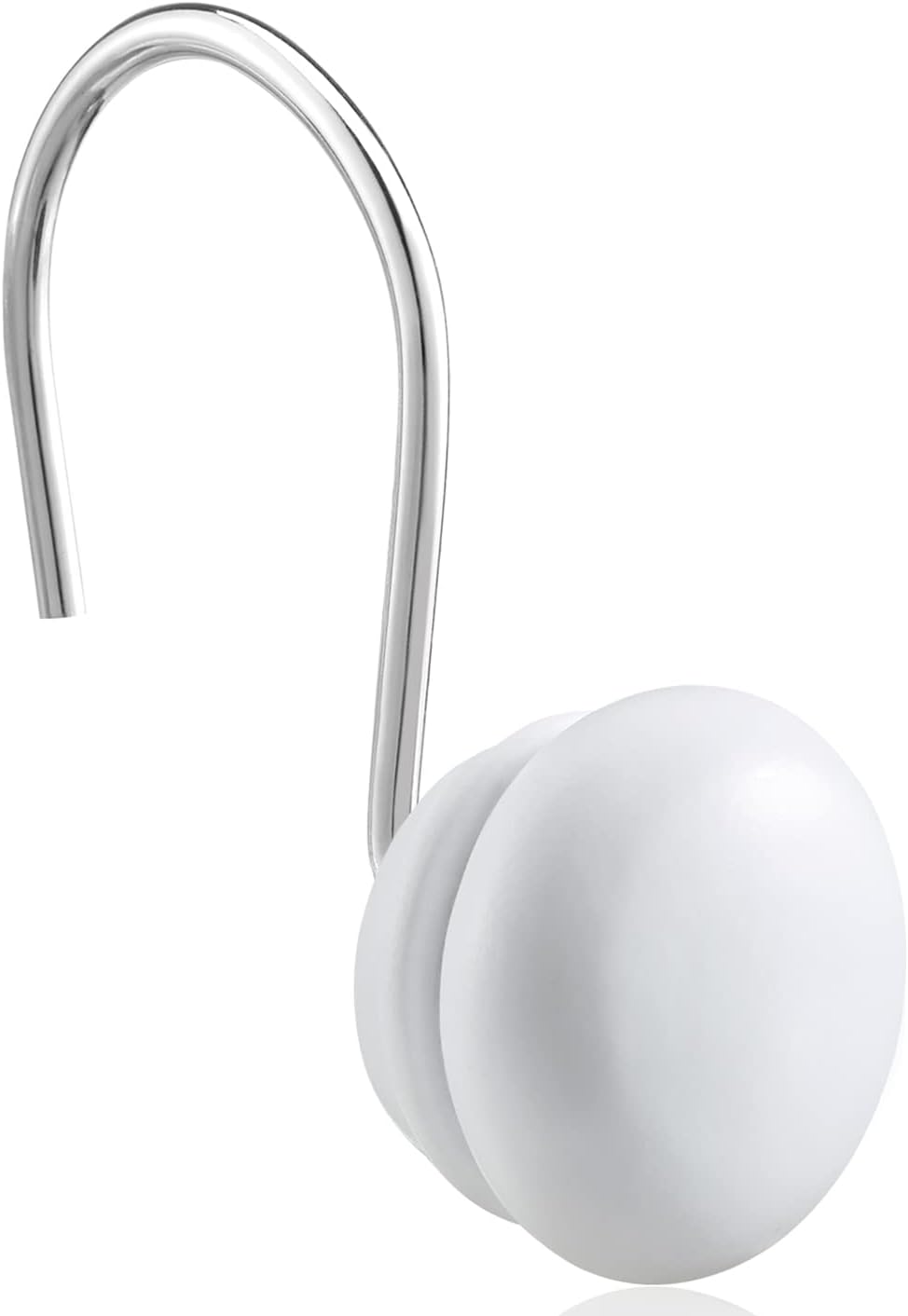 White Shower Curtain Hooks, Rt Proof Shower Curtain Rings for Bathroom, Decorative Shower Hooks Hangers for Shower Curtain Rod,Set of 12