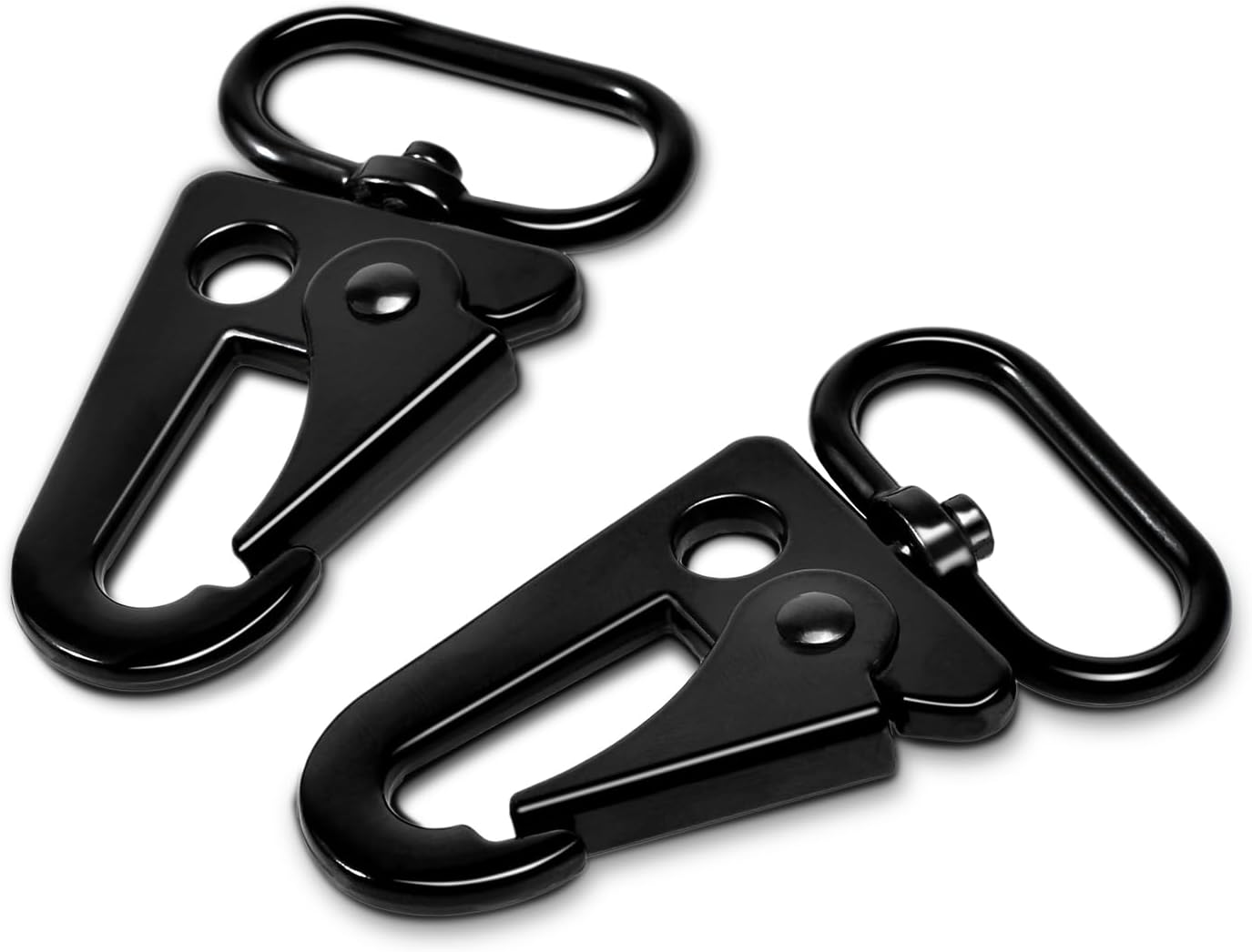 6 Pack Paracord Lanyard Accessories 1" Rifle Sling Clips Metal Swivel Snap Hook Keychain Carabiner Key Chain for Keyrings Black