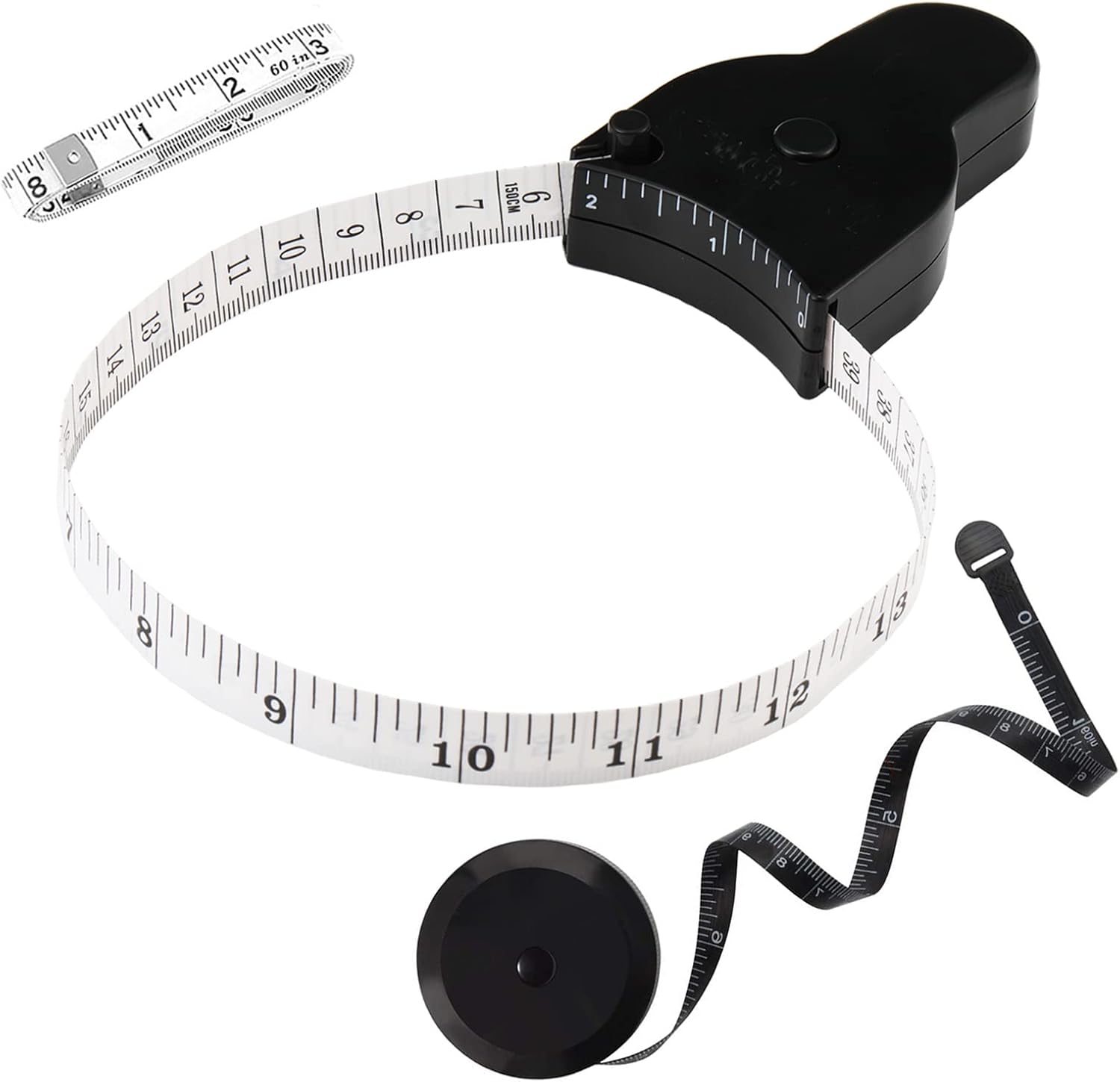 Automatic Telescopic Tape Measure, Body Measure Tape 60 inch 150cm , Self-Tightening Retractable Measuring Tape for Body Accurate Way to Track Weight Loss Mcle Gain by One Hand, 3 Piece