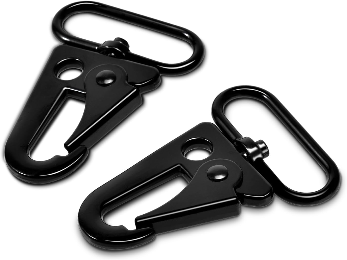 6 Pack Paracord Lanyard Accessories 1-1/4" Rifle Sling Clips Metal Swivel Snap Hook Keychain Carabiner Key Chain for Keyrings Black