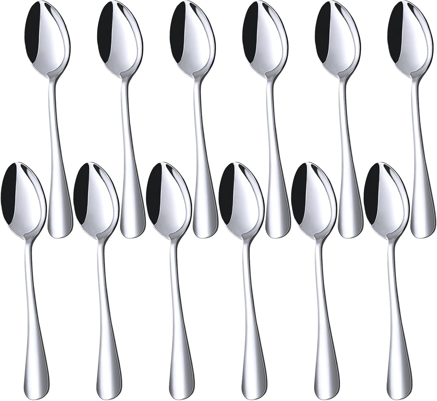 Mini Coffee Spoons, 12PCS 4.9 Inch Stainless Steel Demitasse Espresso Spoons for Stirring Coffee, Tea, Hot Cocoa, Sugar, Tasting Desserts & Appetizers, Dishwasher Safe, Perfect Gifts