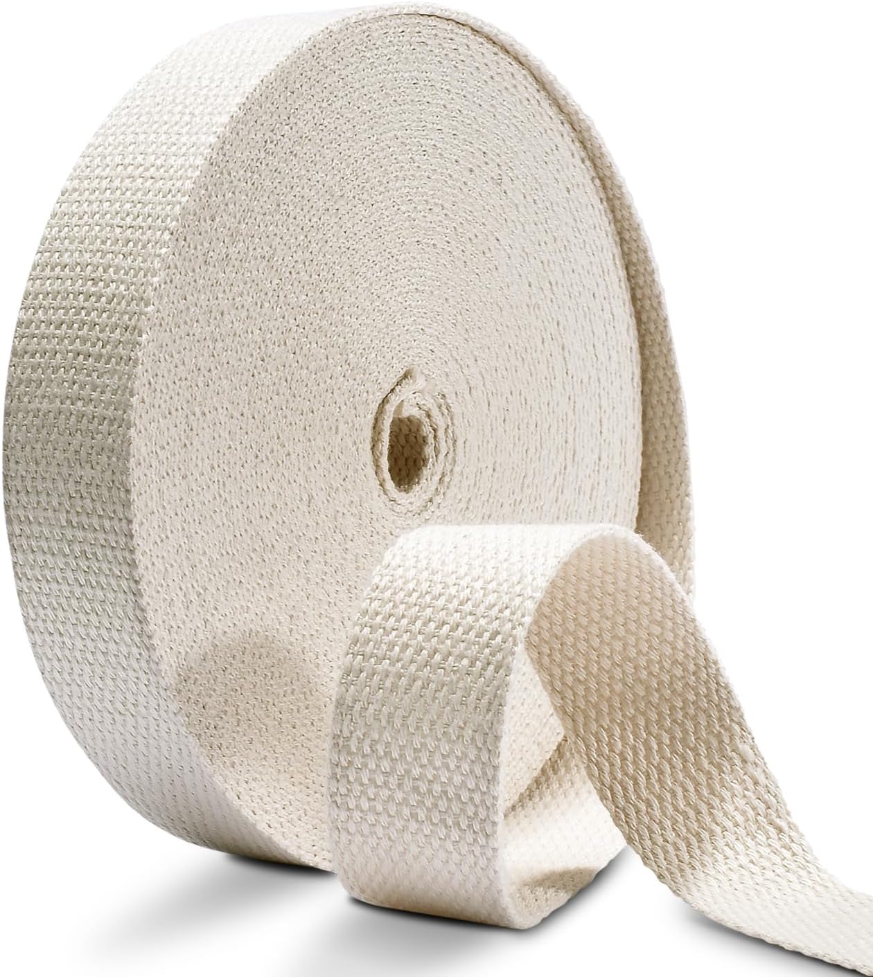 Cotton Webbing 1 Inch 12 Yards Natural Cotton Webbing Straps for Bags Handles, 1 Inch Weave Webbing for Cloth Tote Bag Straps Making,Cloth Belt, DIY Crafts Decoration Natural 12Yards