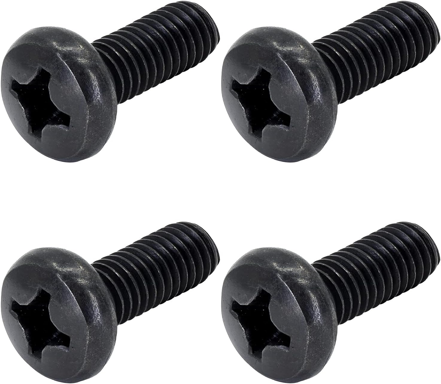Black License Plate Screws for Lexus, Toyota, and Honda, Phillips Machine Pan Head 18-8, Stainless Steel, M6-1.0 x 16 mm Bolt Pack of 4