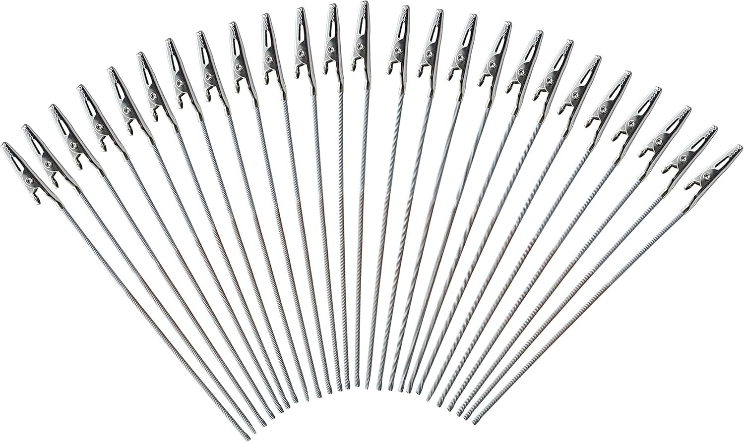 Yansanido Set of 50 Metal Wire Alligator Clamp 6 Inch Long-Tailed Alligator Iron Clip Clasp Clamp Standfor DIY Card Photo Memo Clip Holder 6inch-50pack