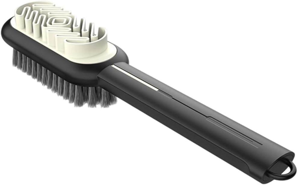 2 in 1 Scrub Suede Shoe Brush, Rubber Polish Eraser with Soft Bristle Brush for Suede Cleaner and Nubuck Brush Black