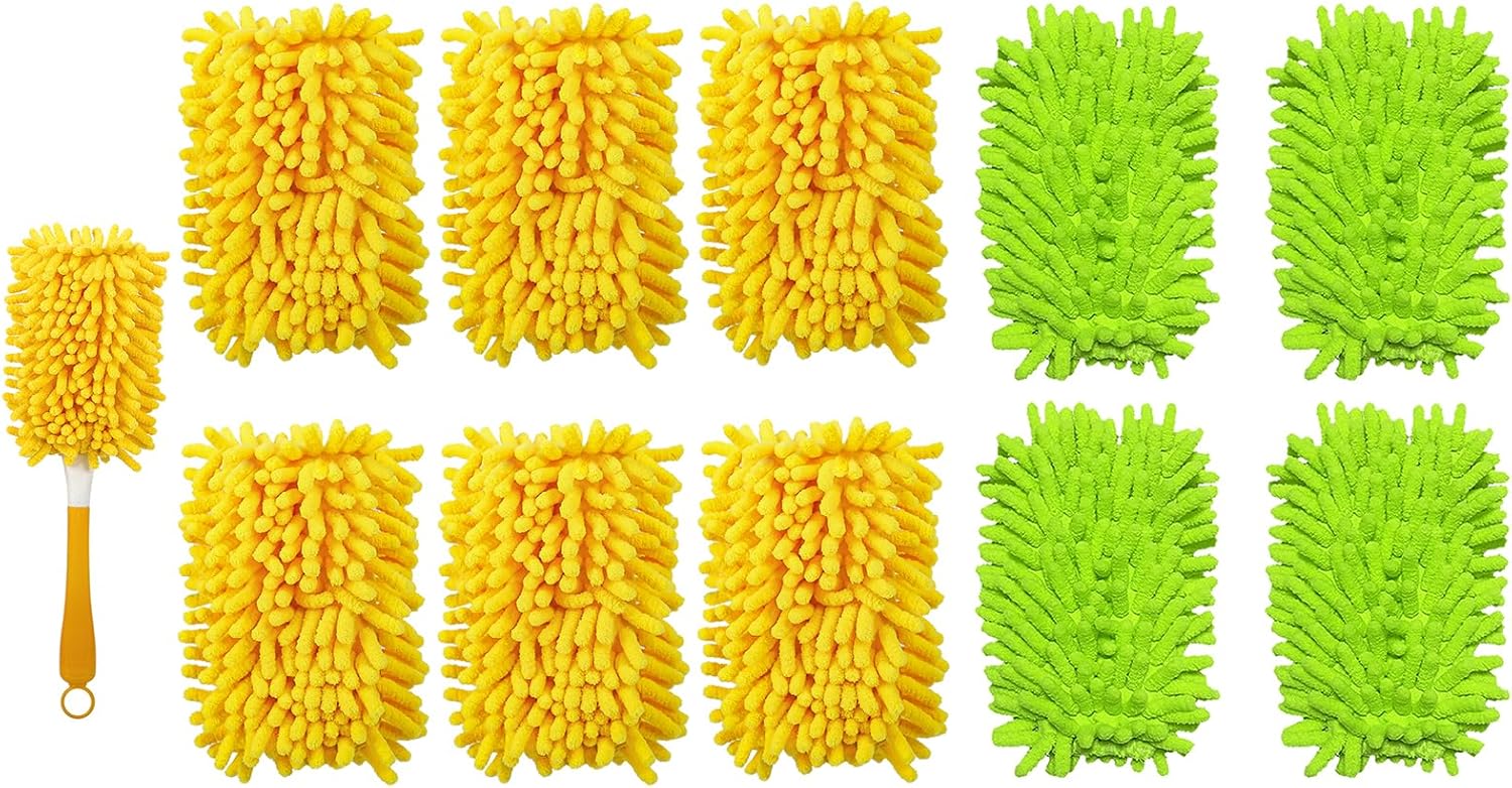 6+4 Reusable Duster Refill Compatible with Swiffer Hand Duster - 360 Heavy Duty Dusters Refills - Microfiber Ceiling Fan Duster for Swiffer Dusters Extended Handle Handle is Not Included