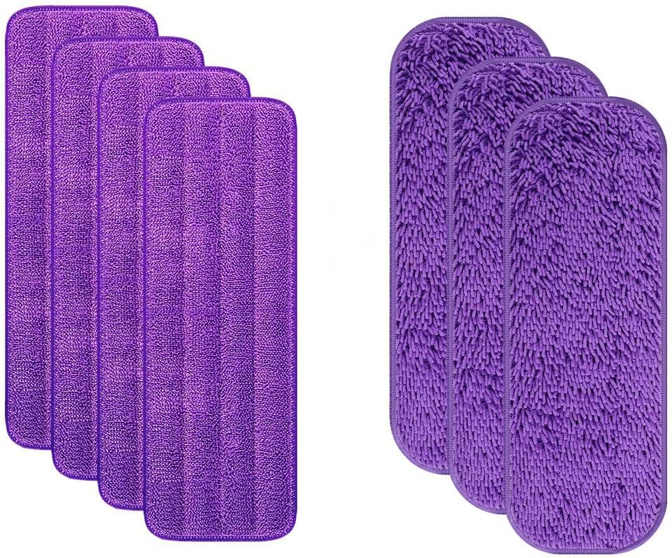 Reusable Power Mop Refills Pads Compatible with Swiffer PowerMop Mop - Power Mop Pads Refill - Washable Microfiber Pads for Multi-Surface Floor Cleaning, 4 Pack+3 Pack