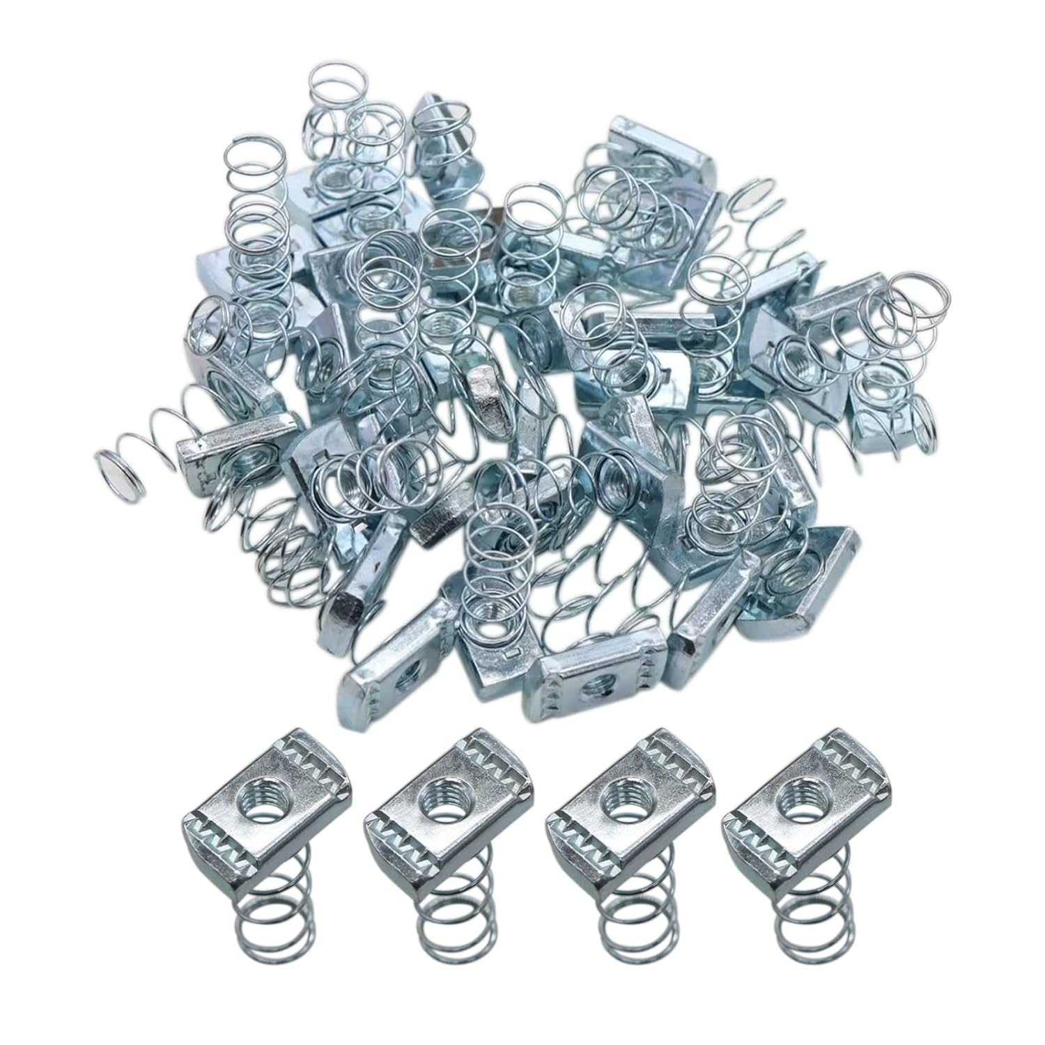 100 Strut Channel Nuts, 3/8-16 Spring Channel Nuts with Zinc Electroplate Finish, Long Spring Nuts Great for Use with Strut Channel 100 Pack