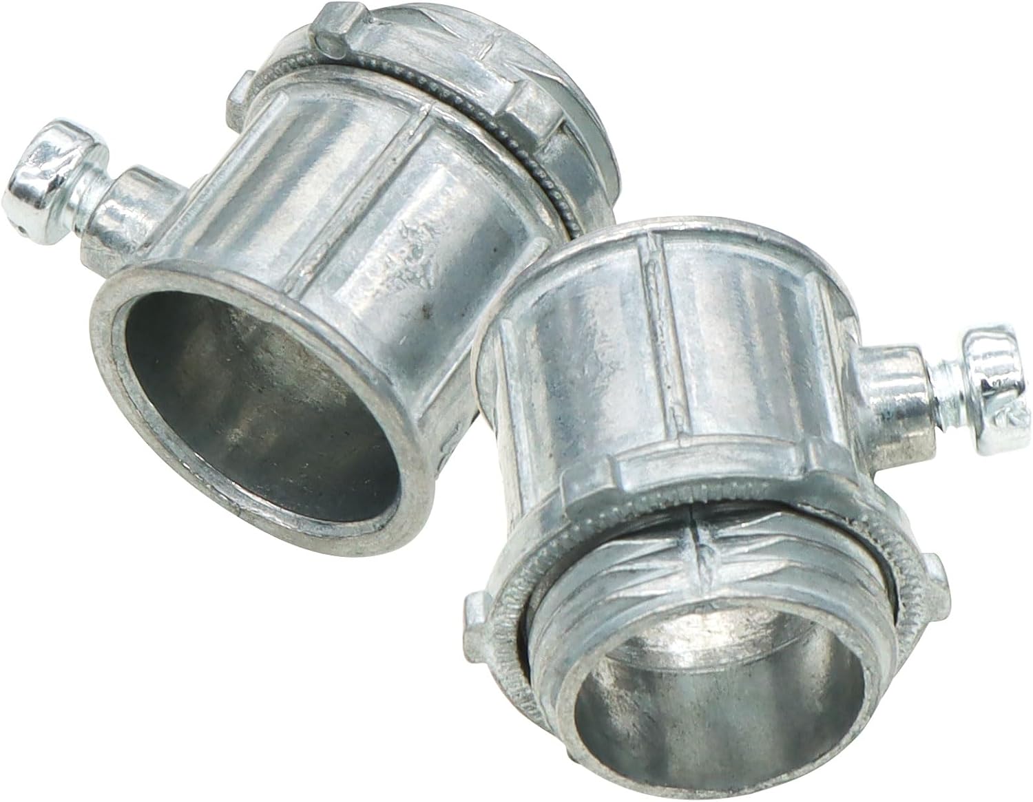 Xadnitu 25 Pieces 1/2" EMT Connectors, Set Screw Type Zinc Die-Cast Conduit Fitting for Electrical Box and Metal Enclosure Connection