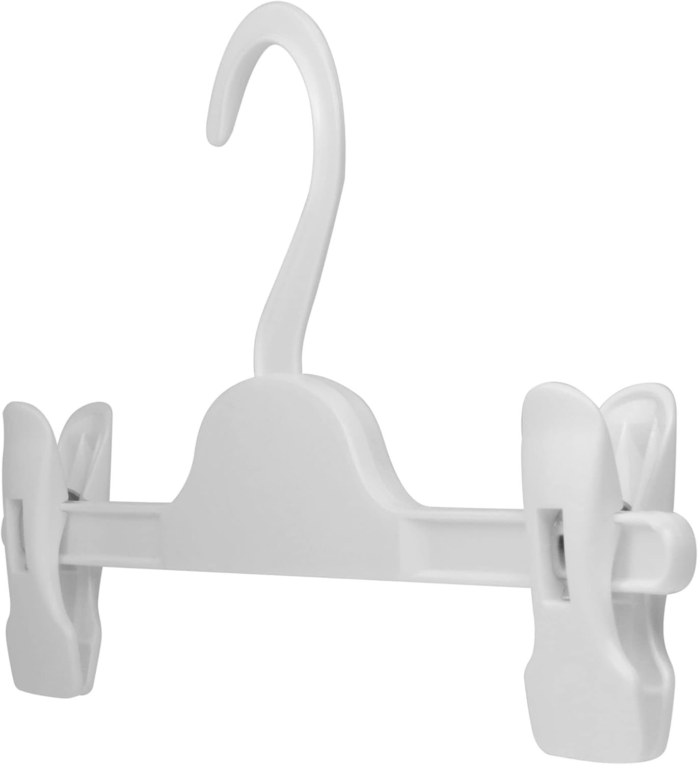 HANGERWORLD Kids Pants Hanger with Adjustable Clips 10 Pack, White - 11inch Perfectly Sized for Baby, Kids, Child and Teens Pants, Skirts, Slacks and Jeans