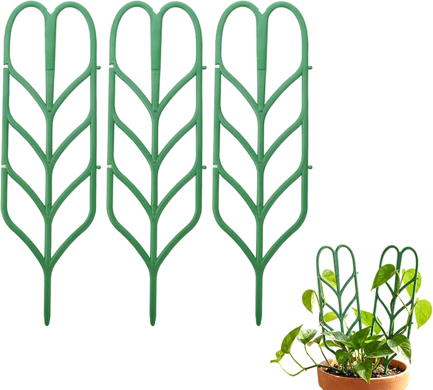 Plant Trellis for Climbing Plants, Indoor Outdoor Plastic Garden Trellis, Adjtable Potted Plant Support for Pothos, Ivy, Hoya, Monstera & Flower Vines 3PCS