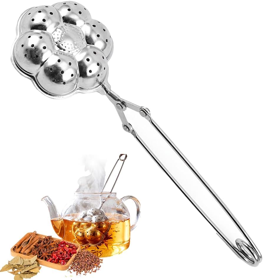 Tea Ball Tea Infer for Loose Leaf Tea, 304 Stainless Steel Fine Mesh Tea Strainer with 2 Styles Spring Handle & Chain Hook , Reable Tea Steeper for Tea Lovers 1 PCS Spring Handle