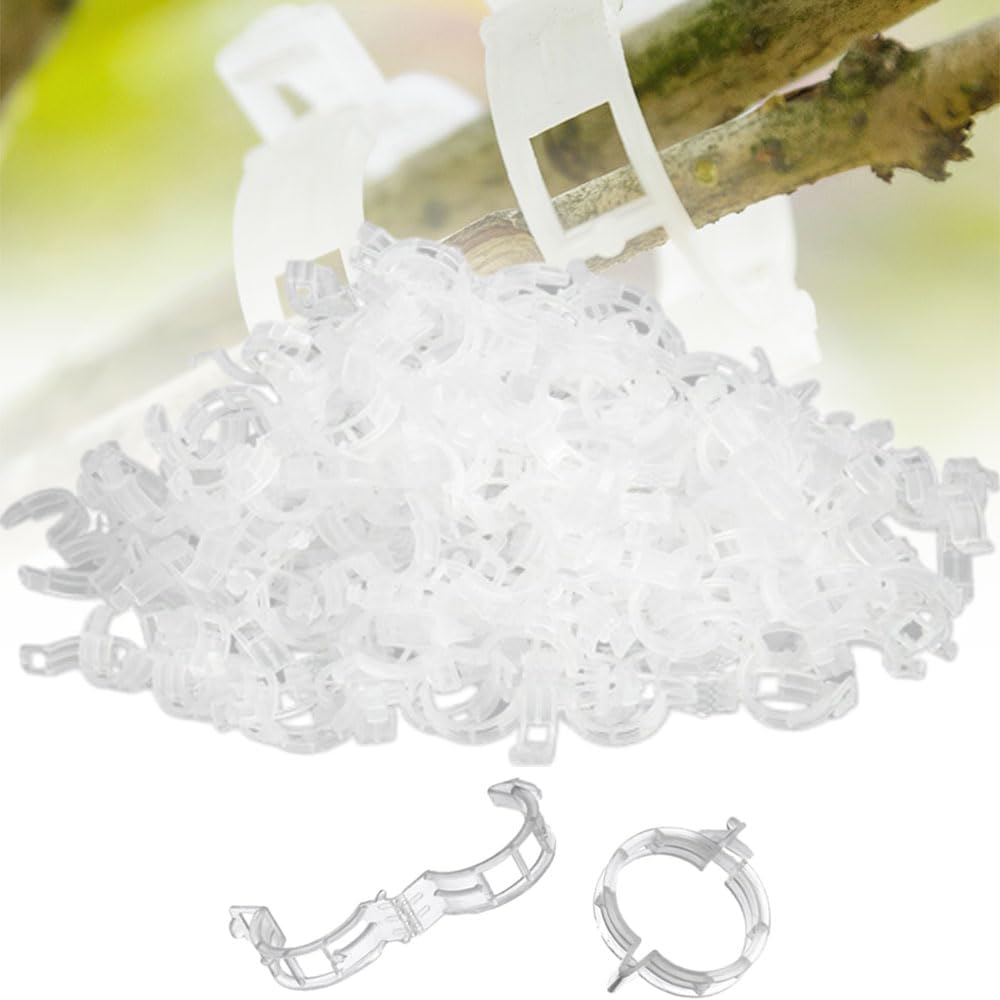 Secured Plastic Plant Clip, 2024 New Plant Support Clips for Climbing Plants, Portable Garden Plant Support Clips Plastic Tomato Grape Vine Vegetables Plant Clips 100, White