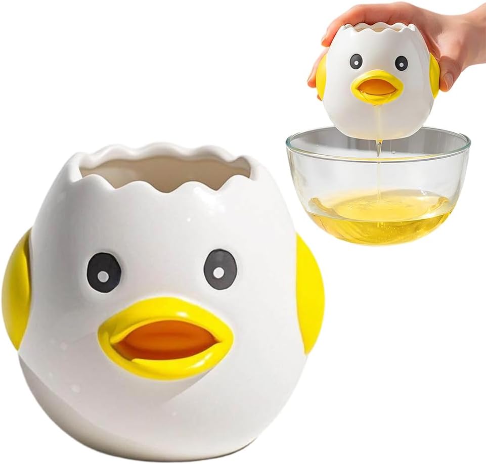 Cartoon Egg White Separator, Practical and Simple Ceramic Egg Separator, Suitable for Kitchen Baking Small Tools 1 pcs