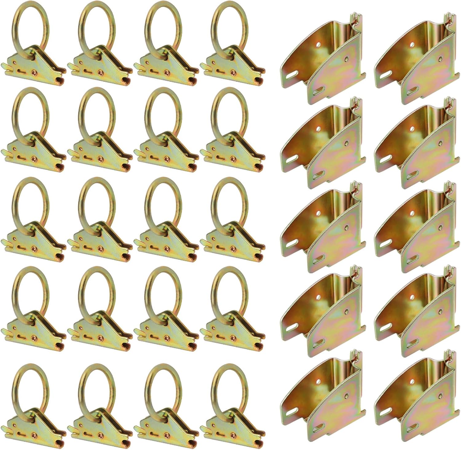 E-Track Wood Beam End Socket Accessories 10pcs and E-Track O Ring Tie-Down Anchors 20pcs