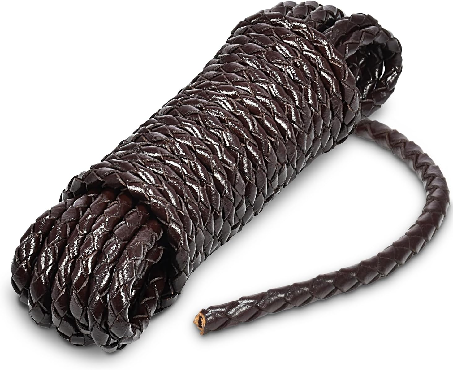 4mm 5.46yard Genuine Round Leather Cord for Jewelry Making, 20 Pack 4mm Hole Magnetic Clasps Leather Bracelet Necklace Paracord Fashion Jewelry DIY Leathercraft Accessories