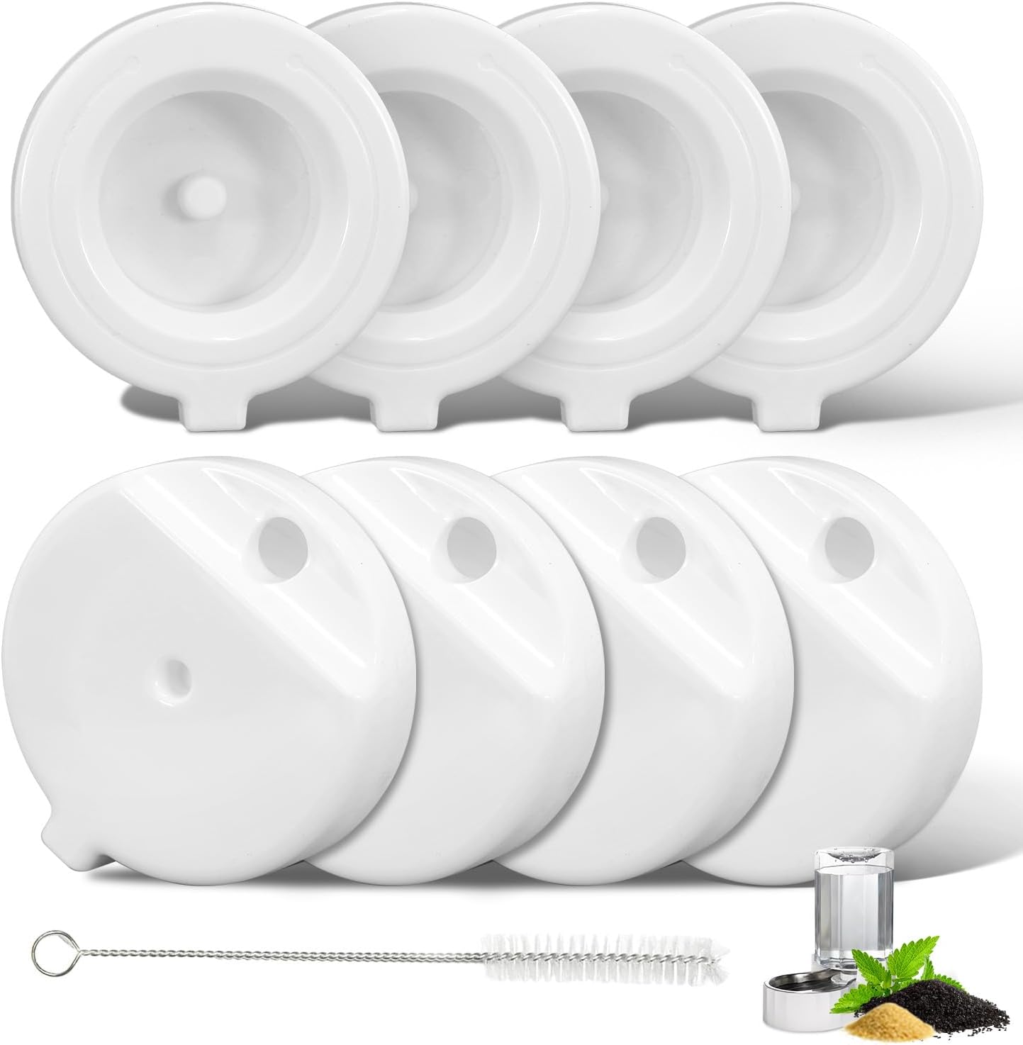 8Pcs Gravity Pet Water Fountain Filters, Automatic Pet Waterer Replacement Filters for 3.6L/4.6L/6L/8L Dog Water Dispenser 8 Filters with 1Brush