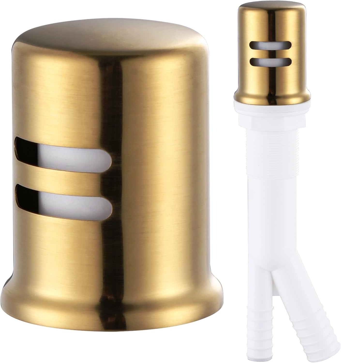 Dishwasher Air Gap Cover, Dishwasher Air Gap Cap for Kitchen Sink, Solid Brass Dishwasher Overflow Vent Cap Replacement Kit, Brushed Gold