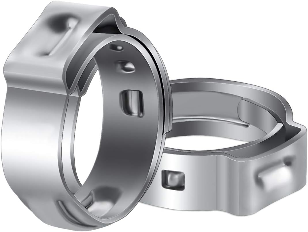 50 Pack 1/2 Inch PEX Cinch Clamps, Stainless Steel Rings Pinch Clamps for PEX Tubing Pipe Fitting Connections 1/2 Inch