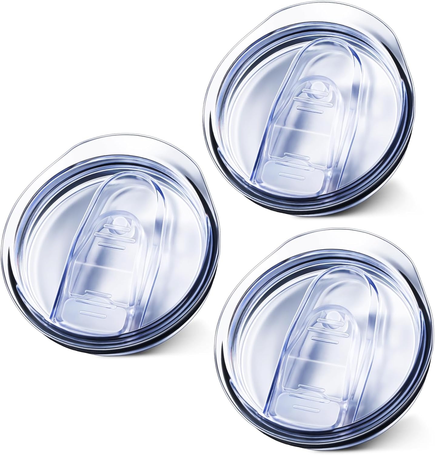 3 Pack 20oz Skinny Straight Body Stainless Steel Tumbler Replacement Lid,Spill Proof Splash Resistant Silicon Sliding cover for 2.76inch mouth,Straw Friendly for work, travel and Daily Life