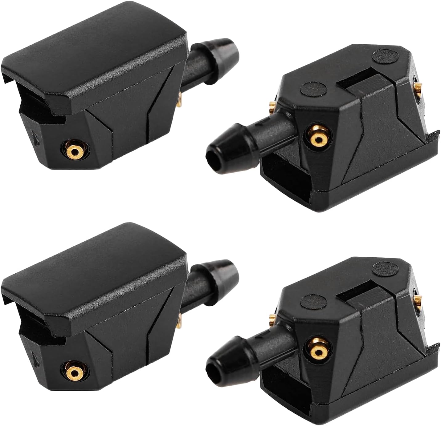 4 PCS Front Windshield Washer Nozzles, 4 Holes Car Windshield Washer Wiper Arm Sprayer, Auto Left Right Windshield Washer Squirter Nozzle Replacement, Universal Vehicle Accessories 4 PCS