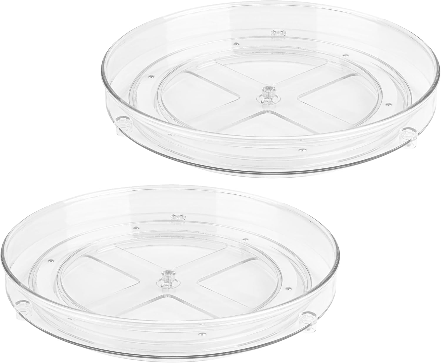 Clear Lazy Susan Organizer Pack of 2 9 Inch Turntable for Kitchen, Pantry, Fridge, Bathroom, and Vanity Countertops, Acrylic Rotating Organizer