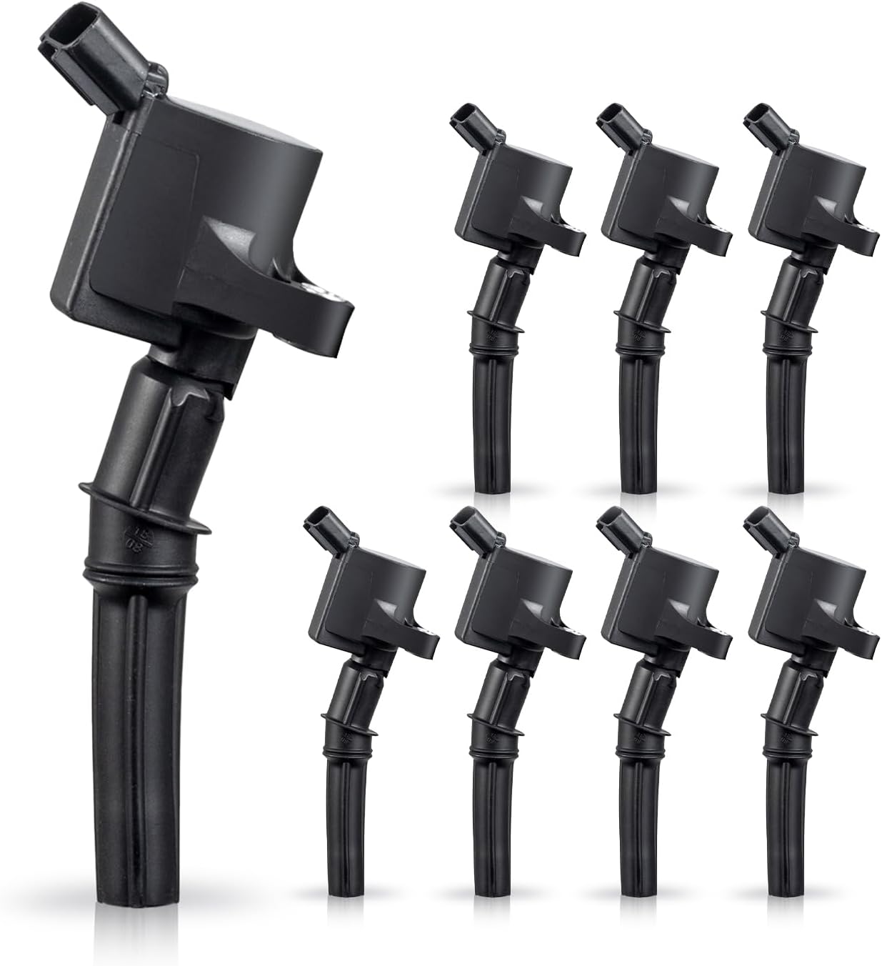 Set of 8 Curved Boot Ignition Coil Pack Compatible with Ford Lincoln Mercury 4.6L 5.4L V8 Replacement for DG508 C1454 C1417 FD503 1L2U12029AA I2LU-12A388-AA C1417 DG473 DG481 DG491