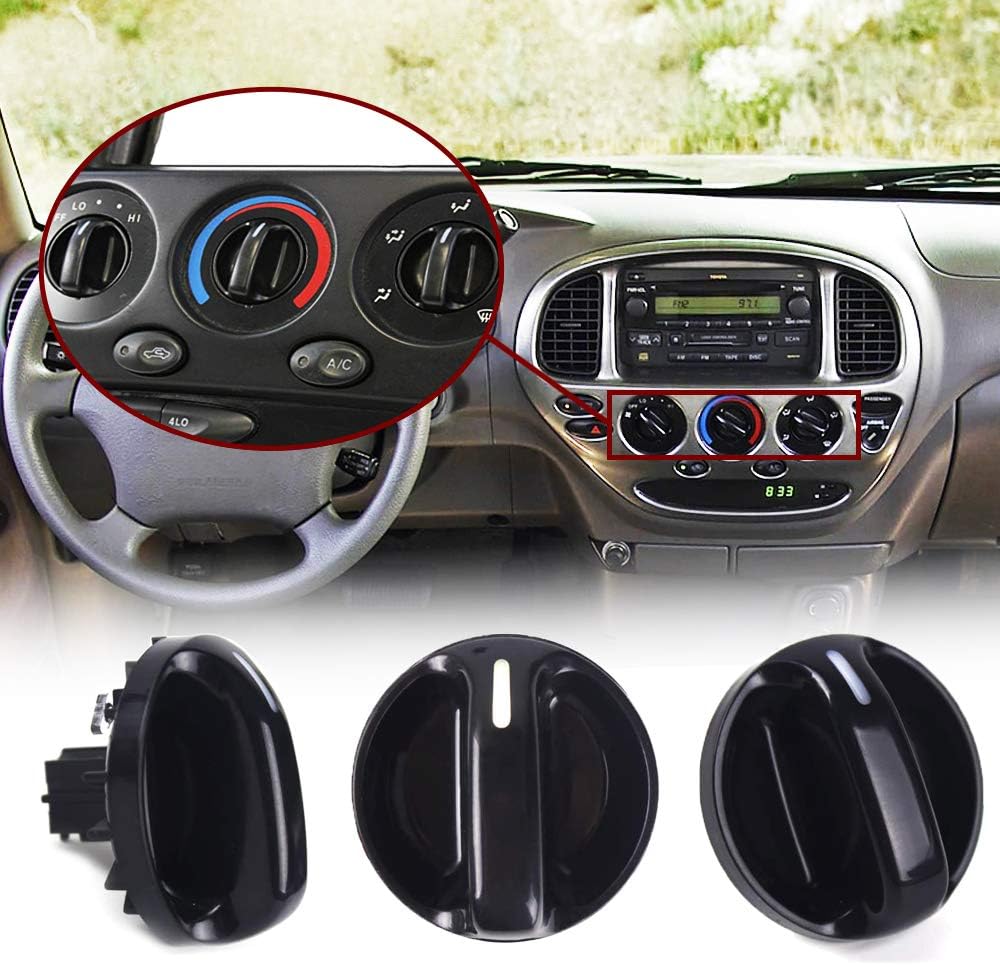 3Pcs Tundra AC Knobs Replacement Compatible with 2000 2001 2002 2003 2004 2005 2006 Toyota Tundra A/C Air Conditioner Heater Blower Fan Control Knob 55905-0C010, 559050C010