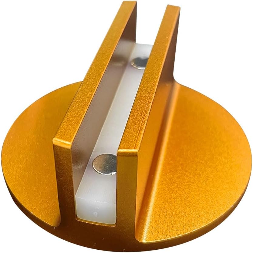 Universal Magnetic Jack Pad, 0.37" Slotted Aluminum Grooved Jack Puck Pinch, Pinch Weld Frame Rail Adapter with Large Slotted for Most Cars Orange