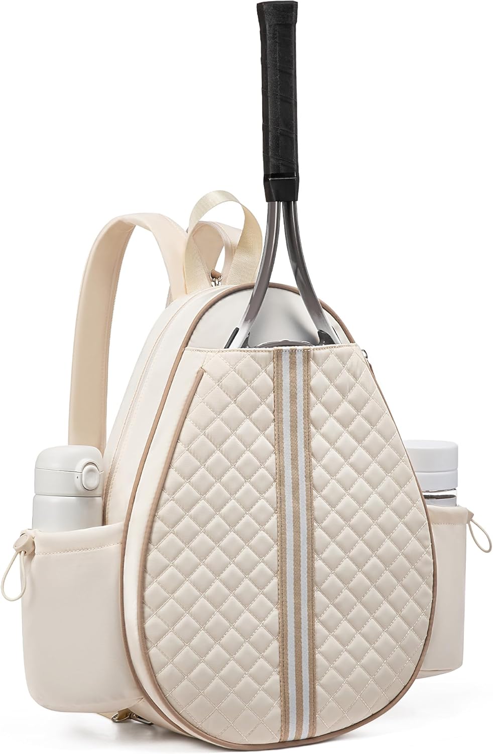 Tennis Bag, Quilted Tennis Sling Crossbody Backpack, Water Resistant Tennis Racket Bags for Women Men, Suitable for Pickleball Tennis Badminton