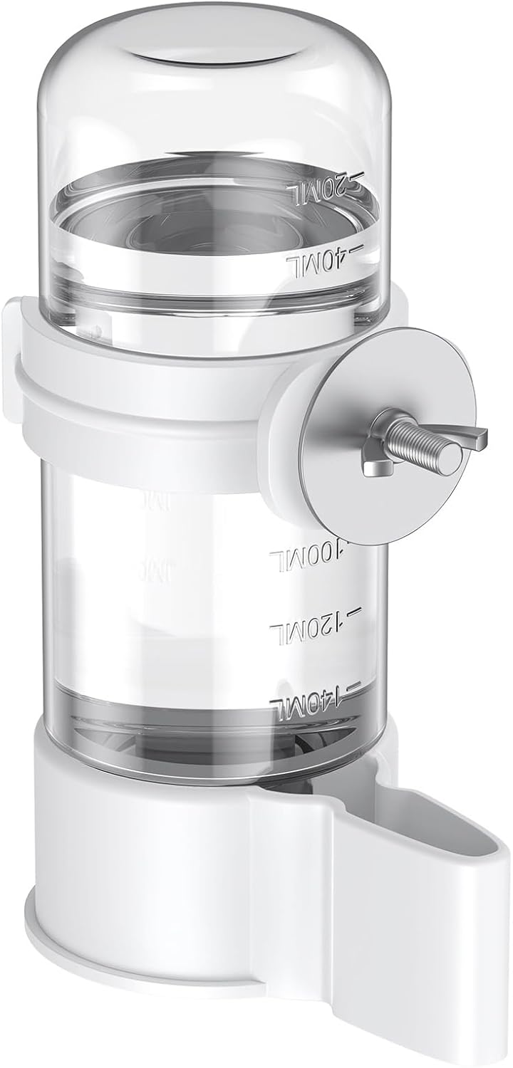 Bird Water Dispenser, Automatic Water Feeder, Plastic Cage Water Dispenser, White Parrot Waterer for Small Parakeet Cockatiel Budgie Lovebirds Not Fit for Food Feeding