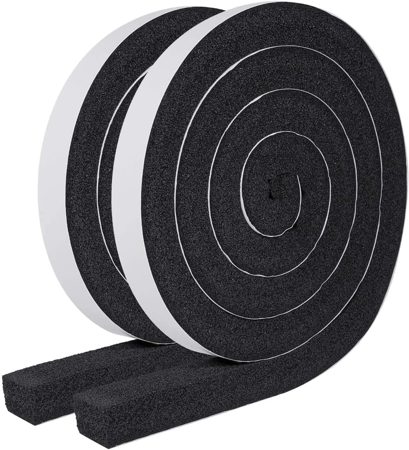 Weather Stripping Door Seal 1 Inch W x 1 Inch T, Strong Adhesion and High Resilience Air Conditioner Foam Insulation for Windows, Total Length 13 Feet 6.5ft x 2 Rolls