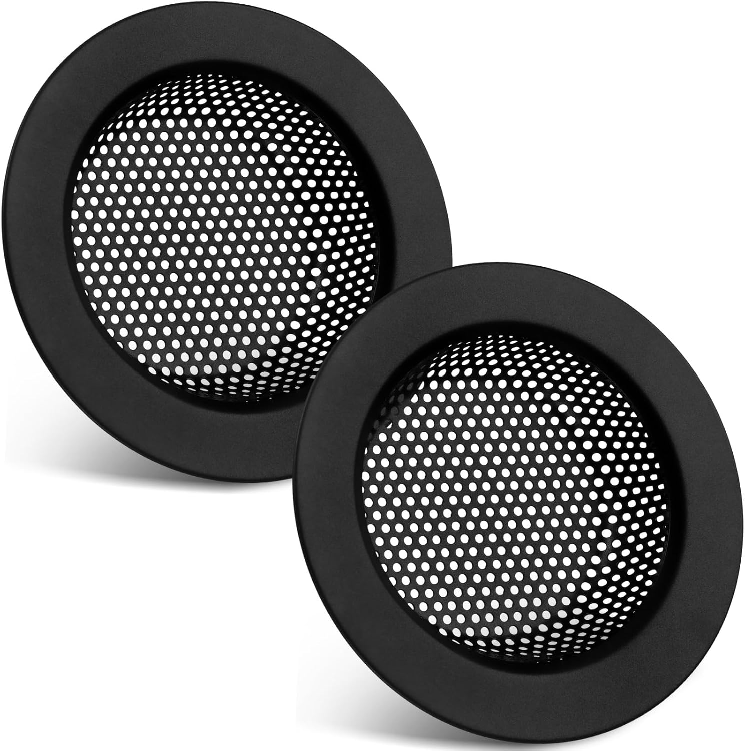 2 Pcs Sink Strainer Stainless Steel Kitchen Sink Drain Strainer Basket Cover Mesh Hair Food Catcher, Large Wide Rim of 4.4 Diameter Matte Black