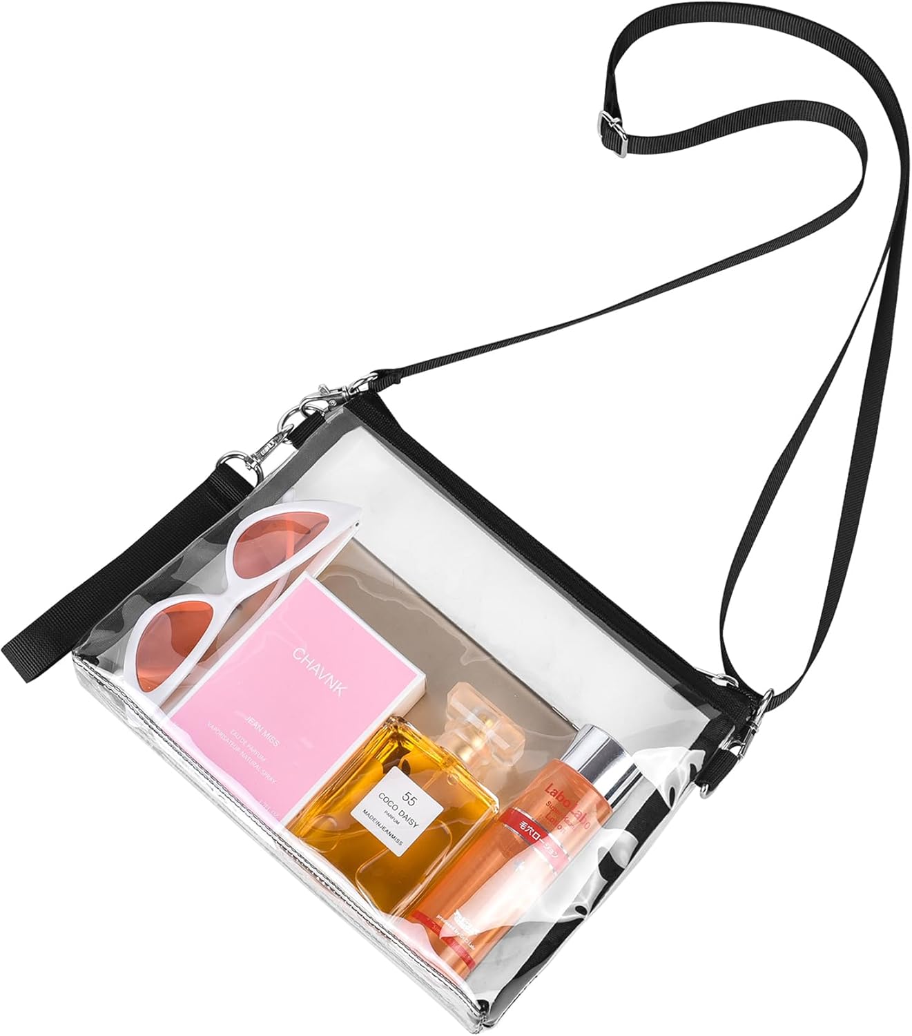 Clear Bag for Stadium Events, Clear Purse with Detachable Strap, Sports fan Handbag Purses for Game Day and Concert