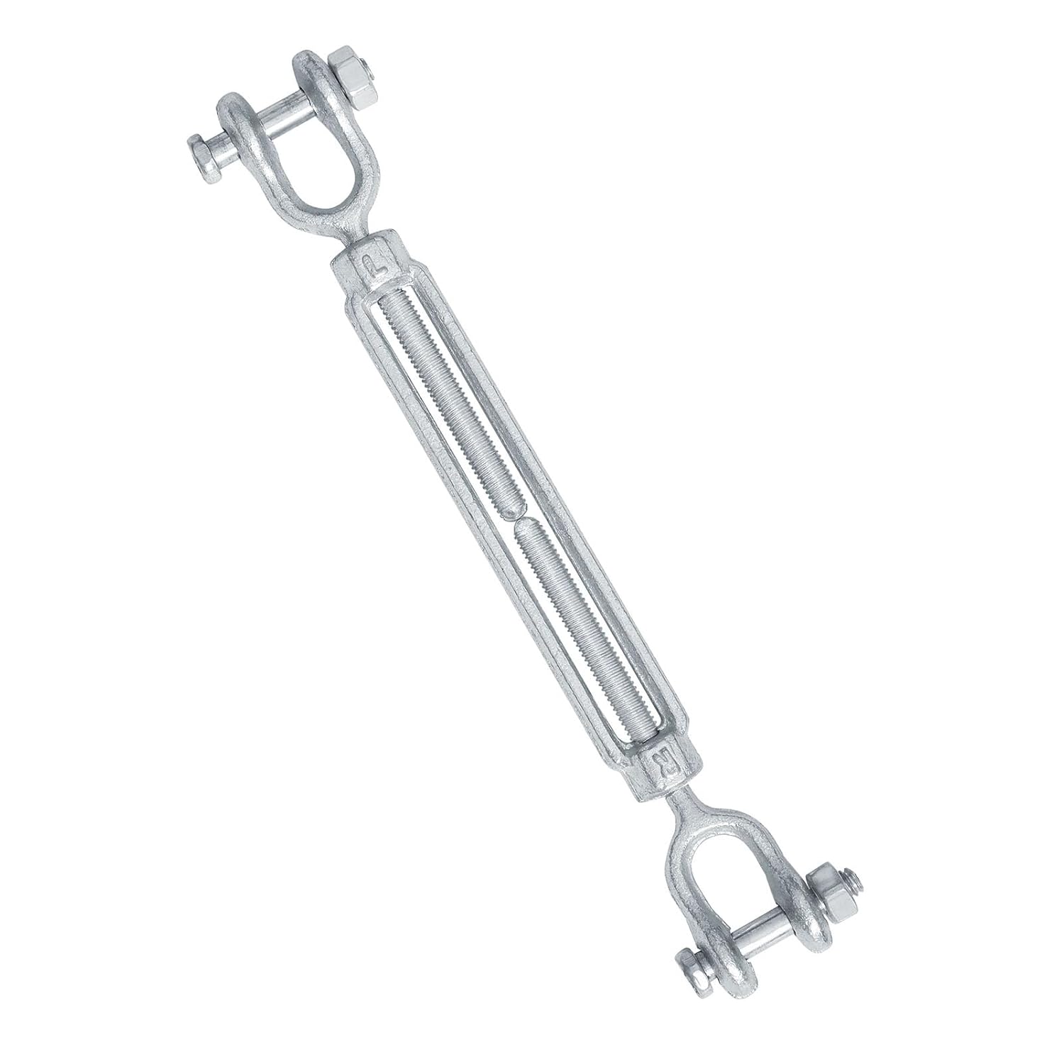 1/4" Jaw Jaw Turnbuckle Galvanized Jaw and Jaw Turnbuckle, Jaw Jaw Closed Body Marine Turnbuckle Jaw, 2000lbs Working Load Limit, Durable for Wire Rope Cable 1/4" x 4"