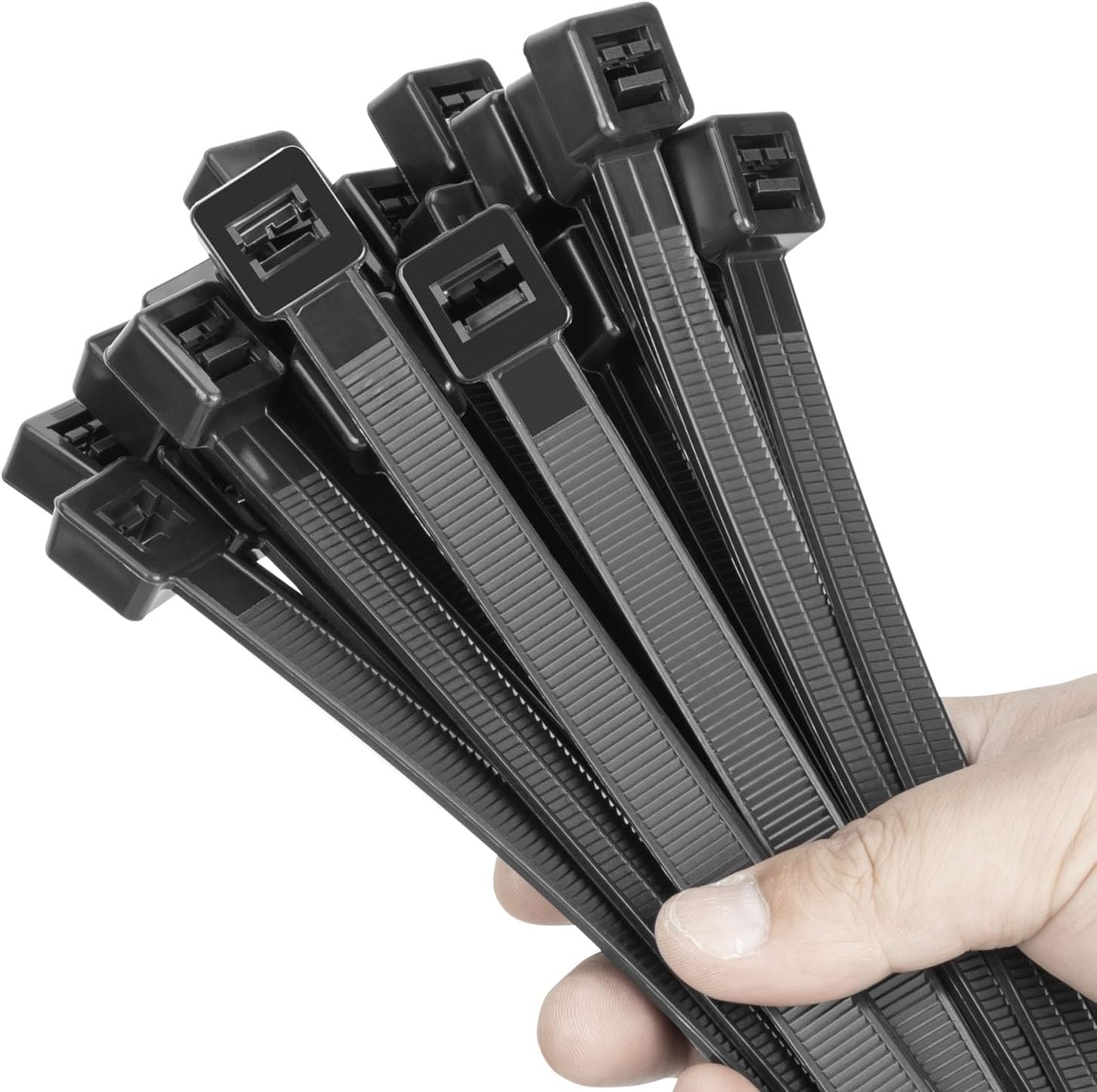 18 Inch Black Zip Ties Heavy Duty 100 Pack Long Cable Ties, 300 LBS Ultra Strong Tensile Strength, Self-Locking UV Resistant for Indoor and Outdoor Use