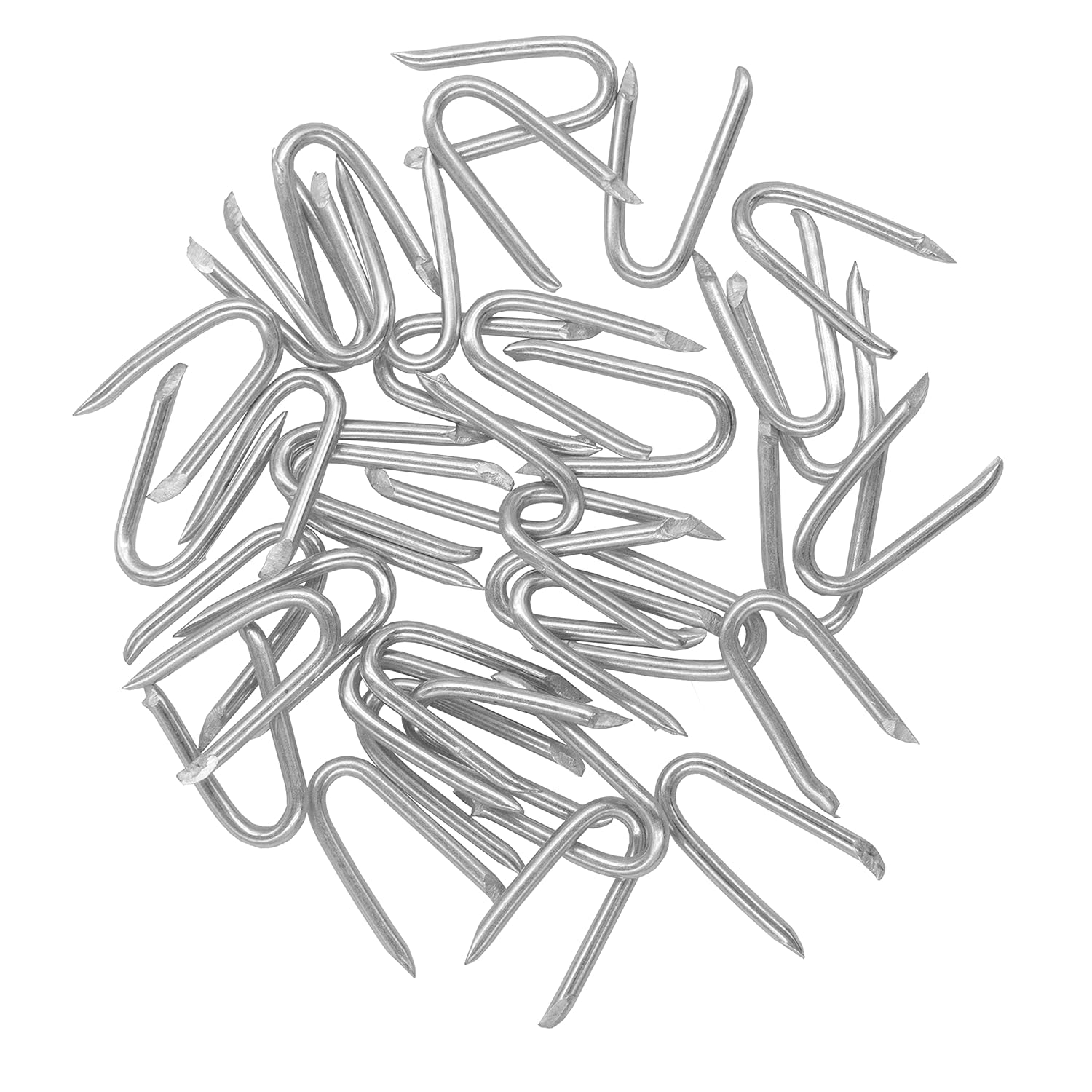 Steel Wire Fencing Staples 200 pcs , Galvanized U-Shaped Fasteners Nails for Wire Mesh and Woven Fencing
