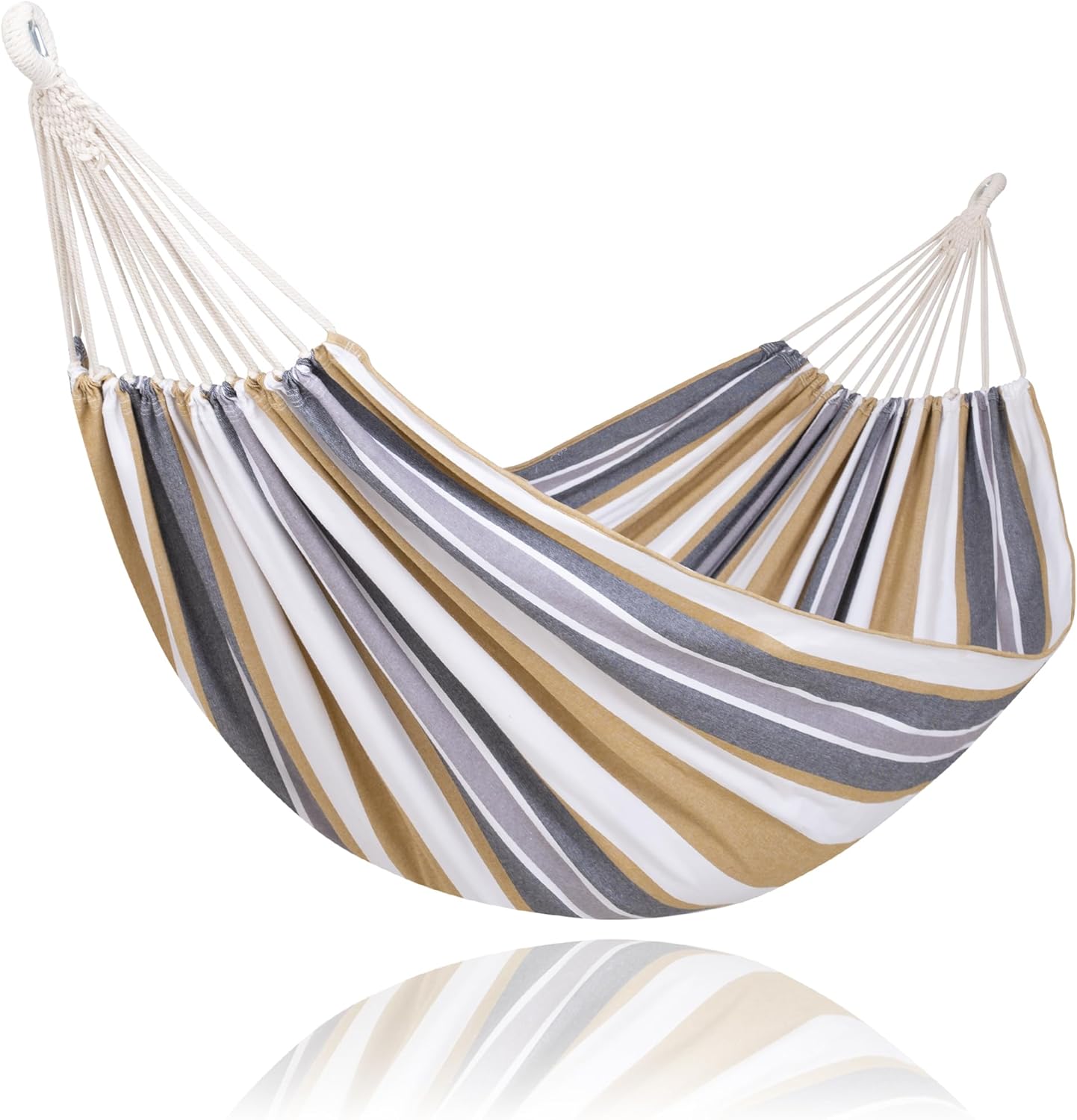 Large Hammock for Tree, Outdoor Tree Fabric Hammock Only, Coffee Stripes
